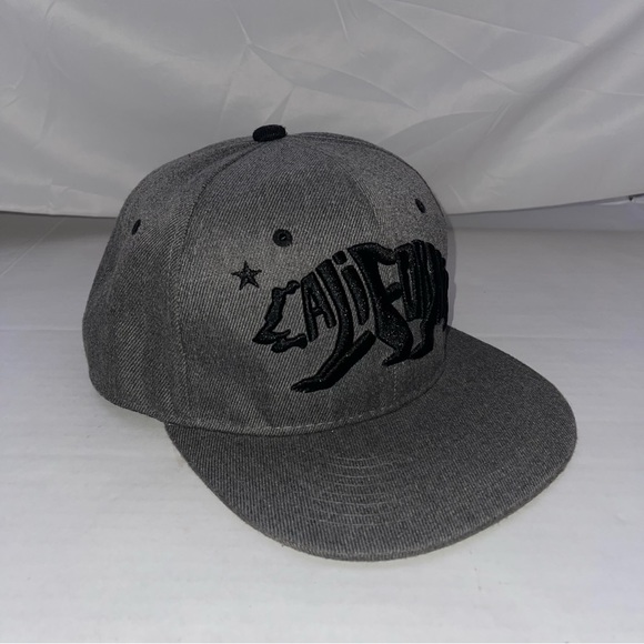 California Bear SnapBack Adjustable Hat Gray Flat Bill - Picture 1 of 7